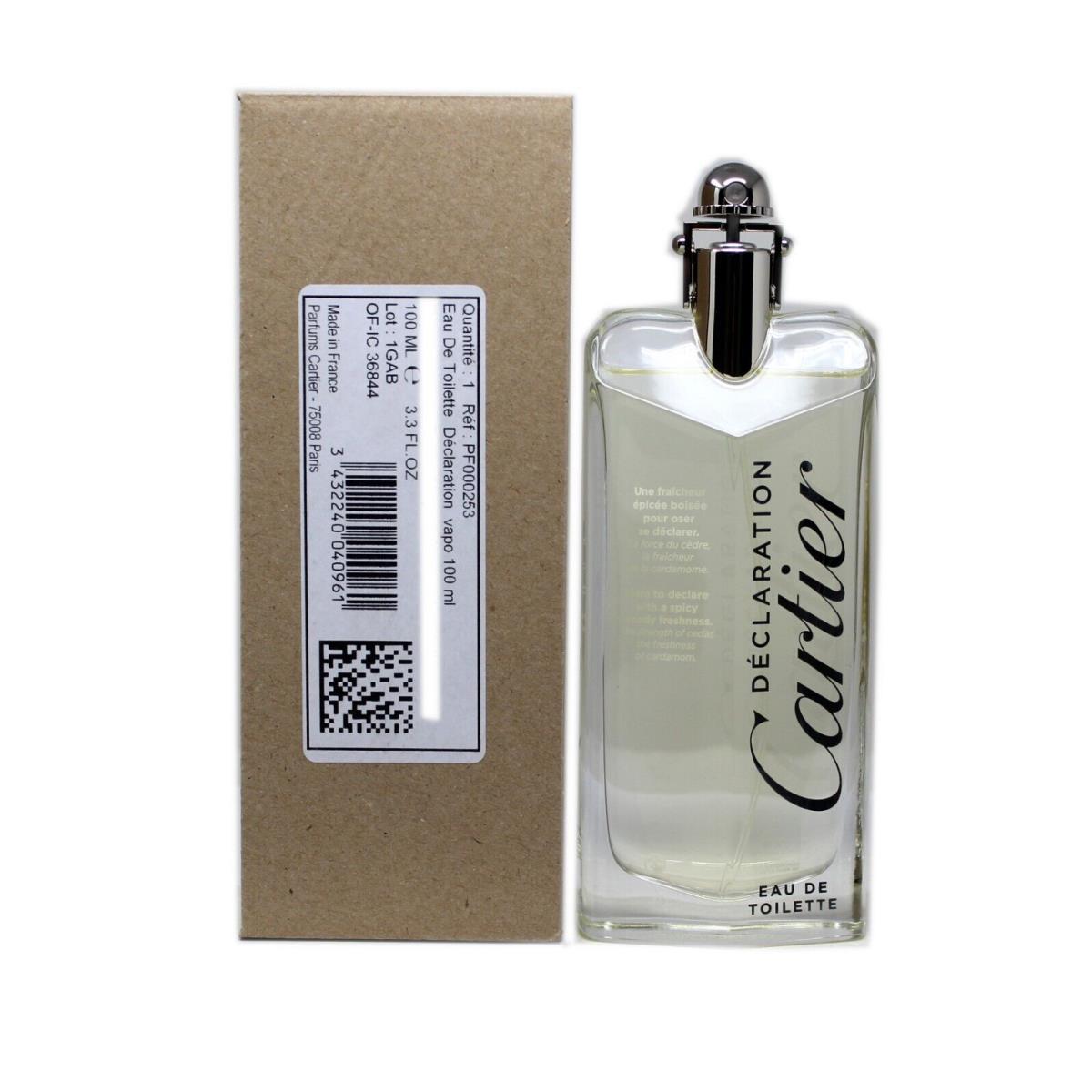 Declaration BY Cartier Eau DE Toilette Spray 100 ML/3.3 Fl.oz. T-n/p