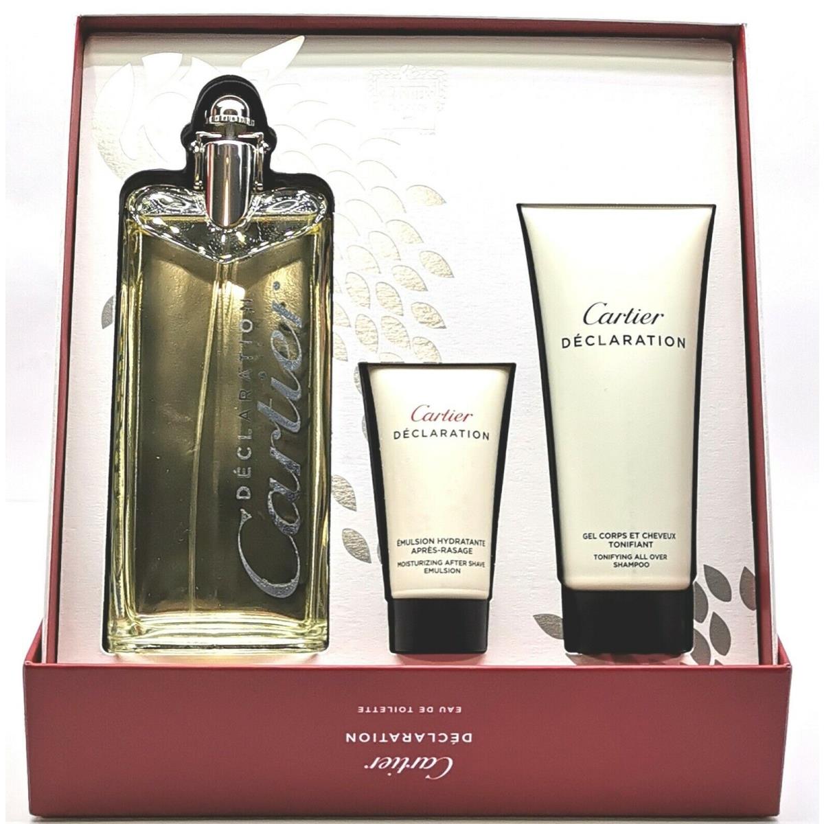 Cartier Declaration Men Set 100 ML Edt Spray + 30 ML After SHAVE+100 ML SHAMP00