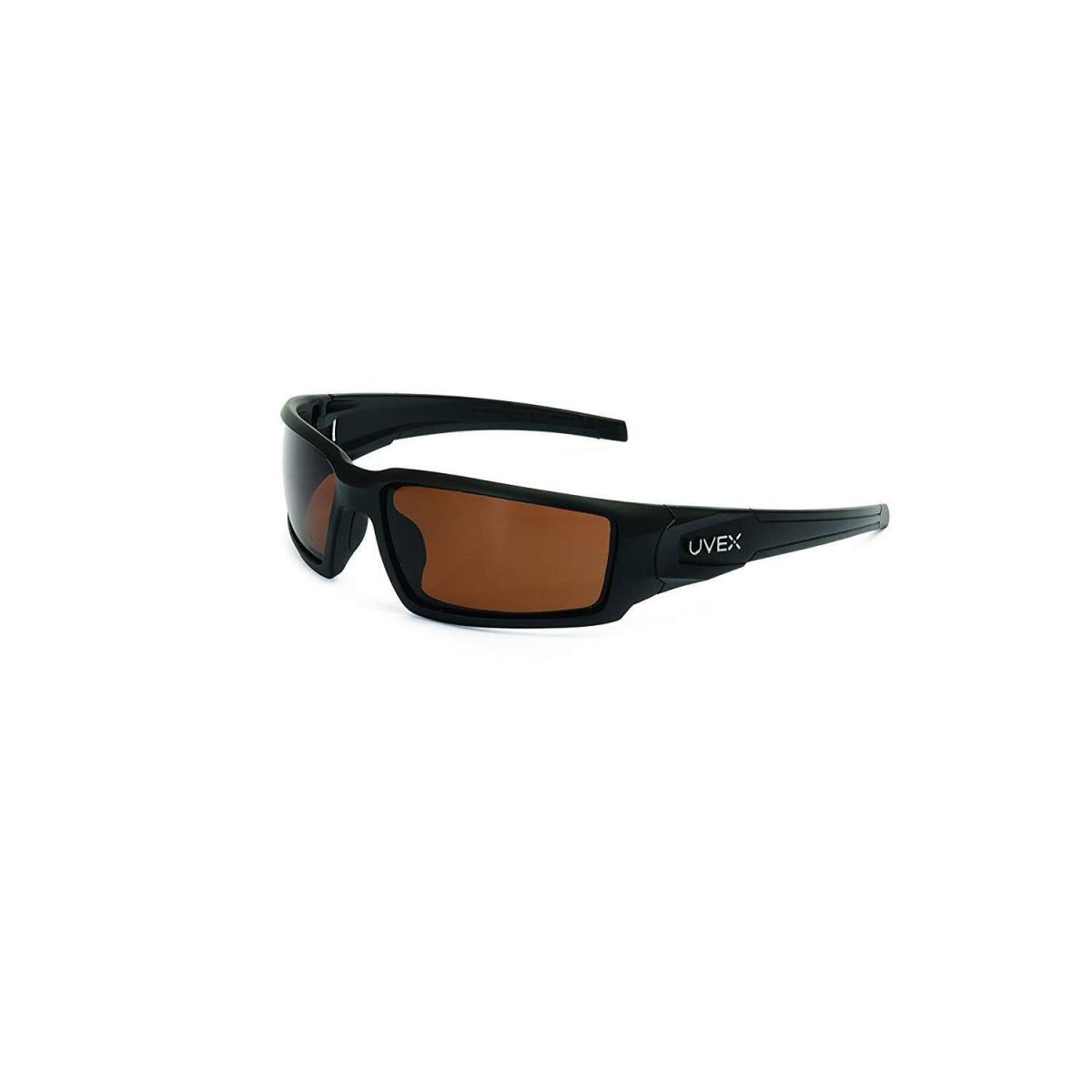 Uvex by Honeywell Hypershock Safety Glasses Black Fame with Espresso Polarized - Black Frame