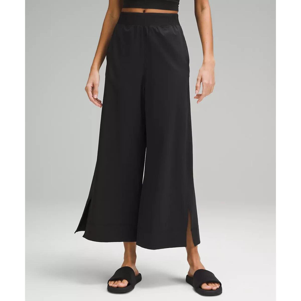 Lululemon Stretch Woven High-rise Wide-leg Cropped Pant Black Size S LW6CNUS