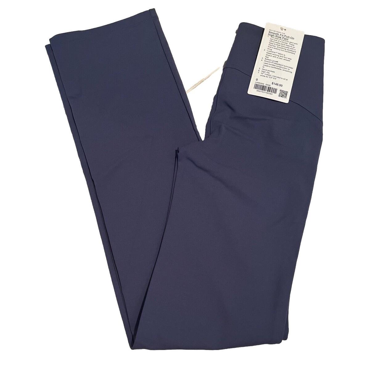 Lululemon Smooth-fit Pull-on HR Pant Size 0 LW5EGSS Sade Blue Tags