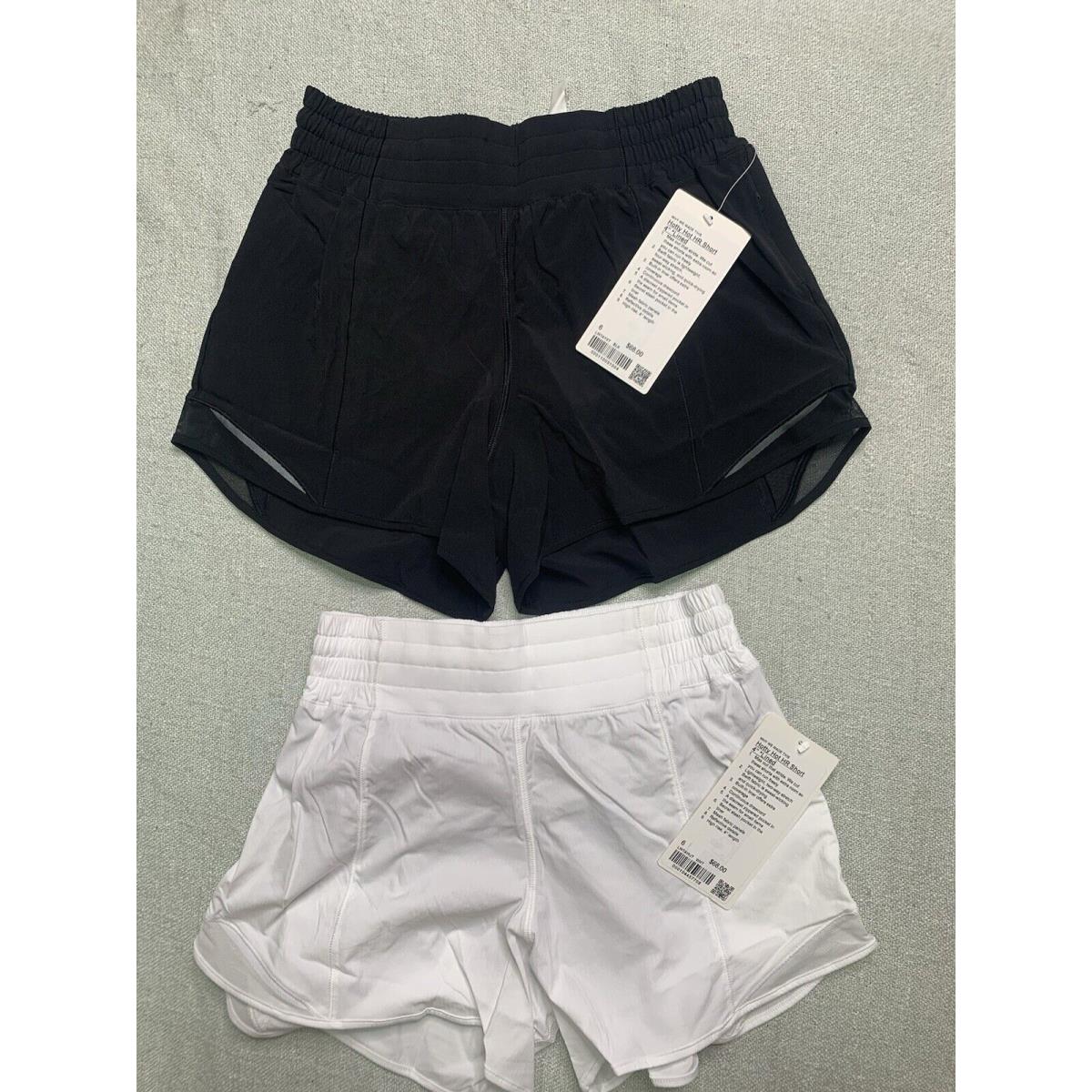 Lot of 2 Lululemon Hotty Hot High-rise Lined Short 4 Size 8