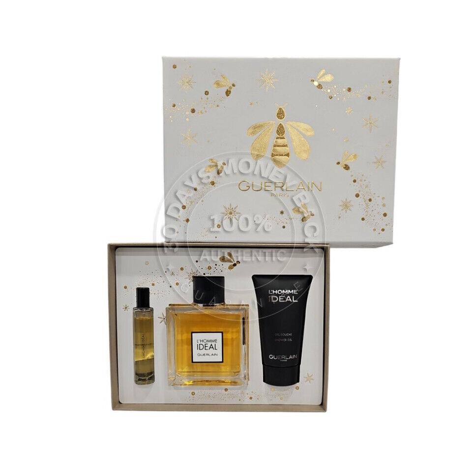 L`homme Ideal by Guerlain Eau De Toilette 3 Pcs Gift Set For Men