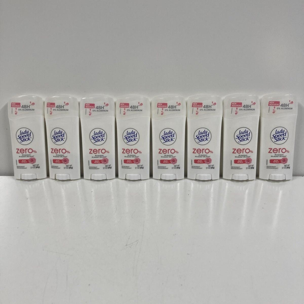 Lot x8 Lady Speed Stick Rose Petals Scent Stick Deodorant Zero 0 % Aluminum Free