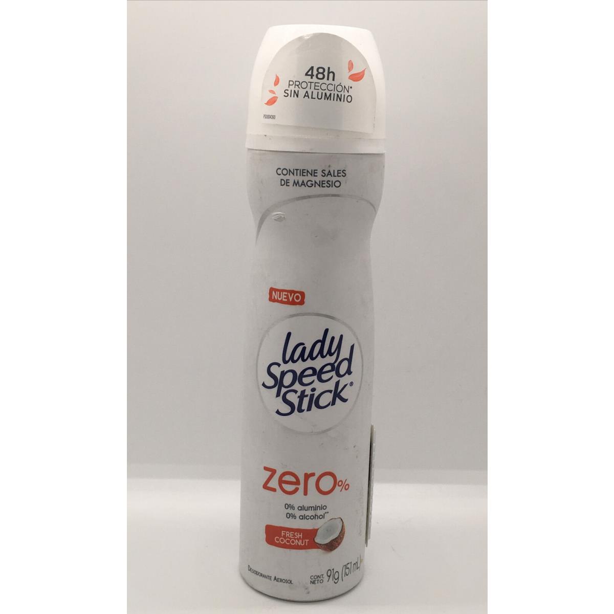 Lady Speed Stick Zero Fresh Coconut Aerosol Spray 3.209 Oz. 91g / 151mL