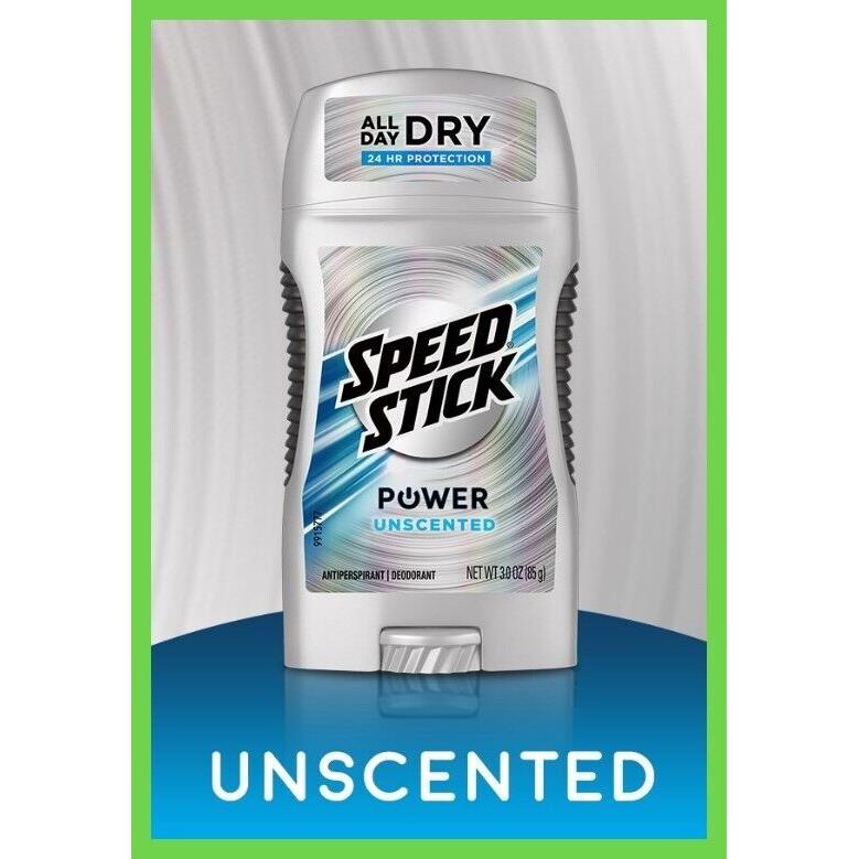 Speed Stick Power Antiperspirant Deodorant For Men Unscented - 3 Ounce 6 Pack