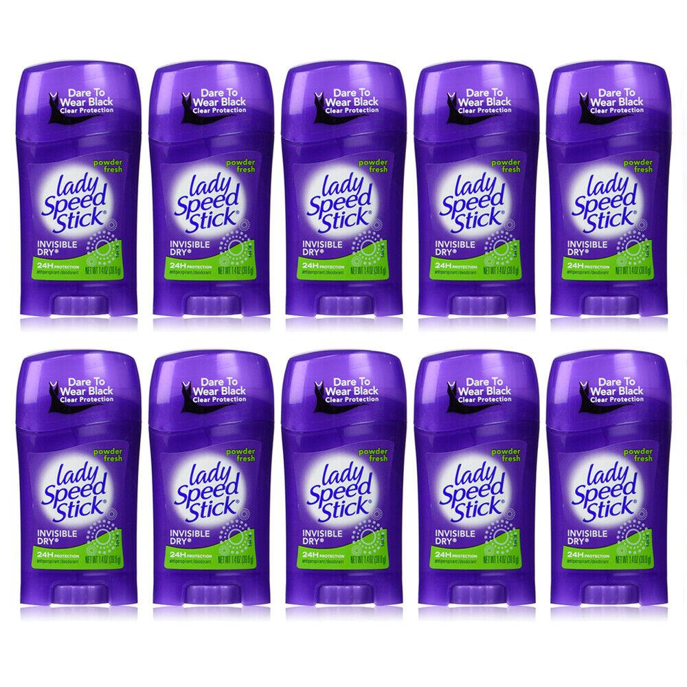 10 X Lady Speed Stick Invisible Dry 24hr Protection Deodorant Powder Fresh