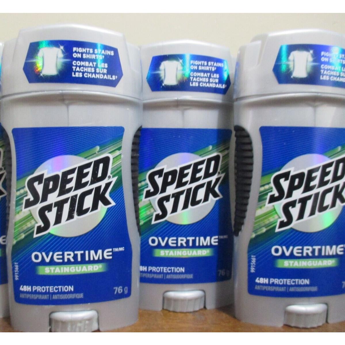 Lot of 3 Speed Stick Overtime Stainguard 48HR Deodorant Antiperspirant 2.7oz 76g