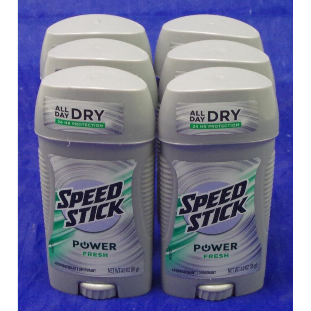 Speed Stick Mens Deodorant Antiperspirant 6-Pack 3 Ounce Power Fresh Scent 11/24