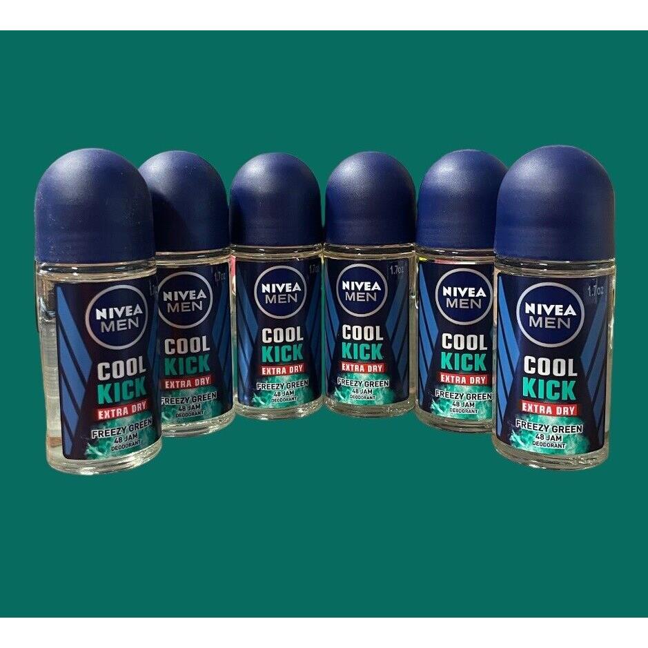 Nivea Men Cool Kick Roll-on Deodorant Extra Dry 48H 6 Pk 50 ML