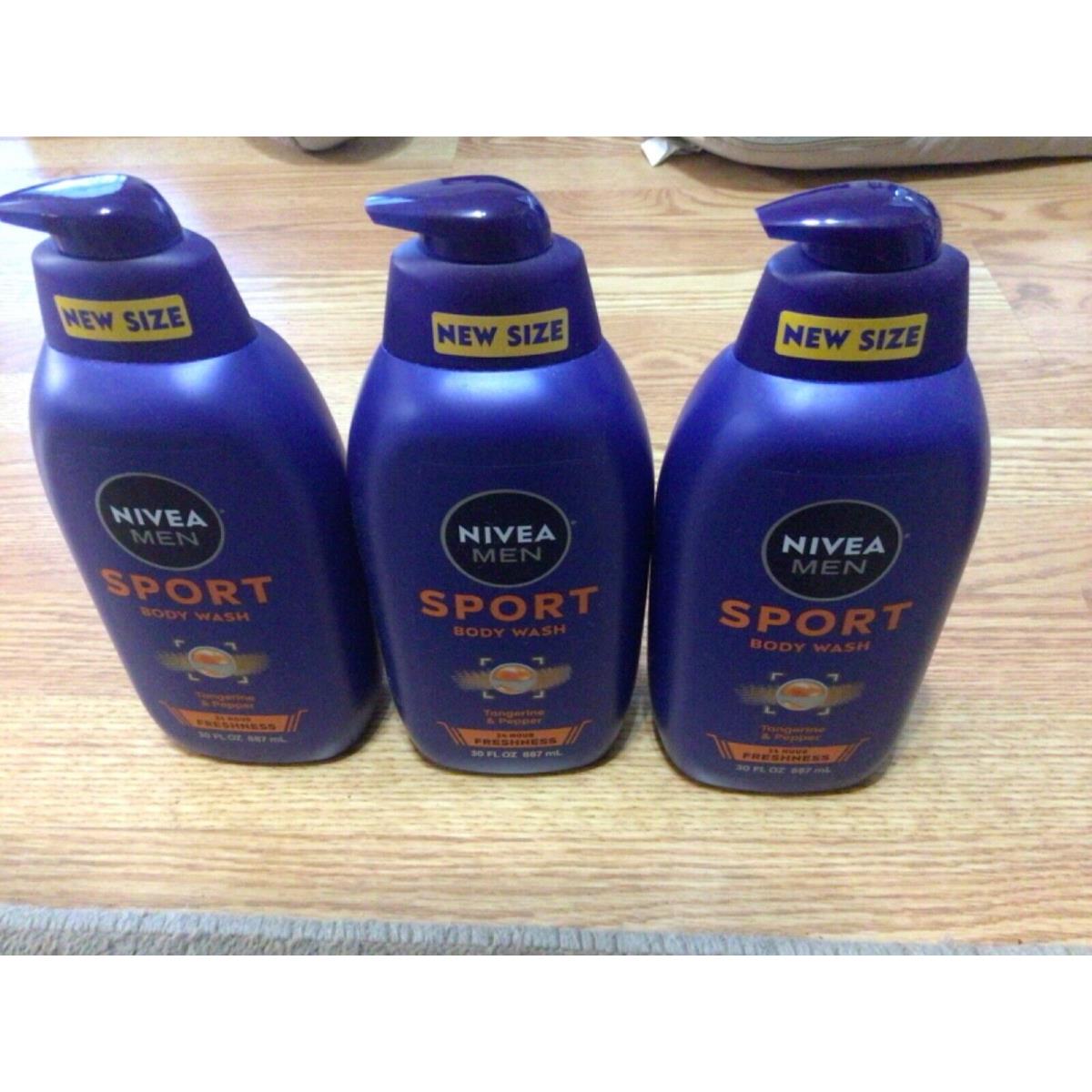 3 Nivea Men Sport Body Wash 30 Oz. Tangerine and Pepper