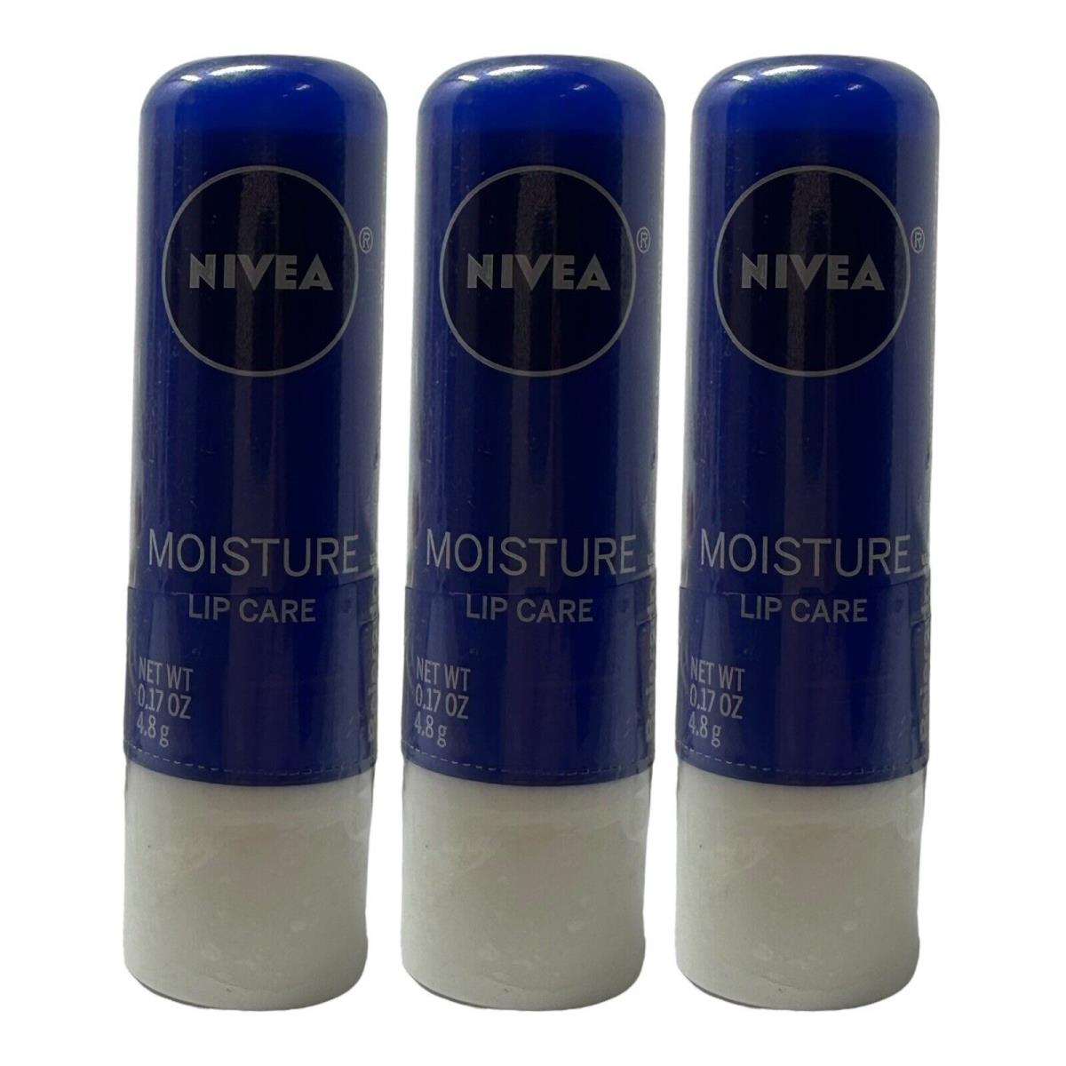 3 Pack Nivea Moisture Lip Care 0.17 oz Shea Butter Version