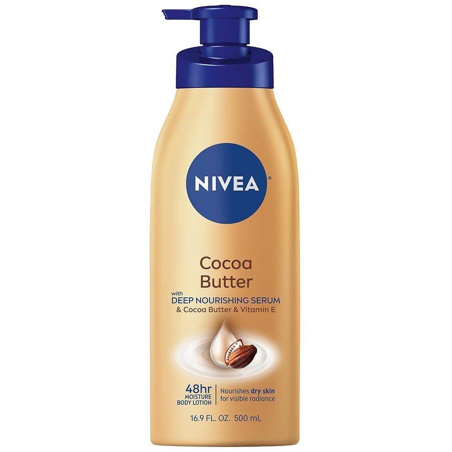 Nivea Cocoa Butter Body Lotion with Vitamin E Deep Moisture Serum 16.9 oz 3 Pack