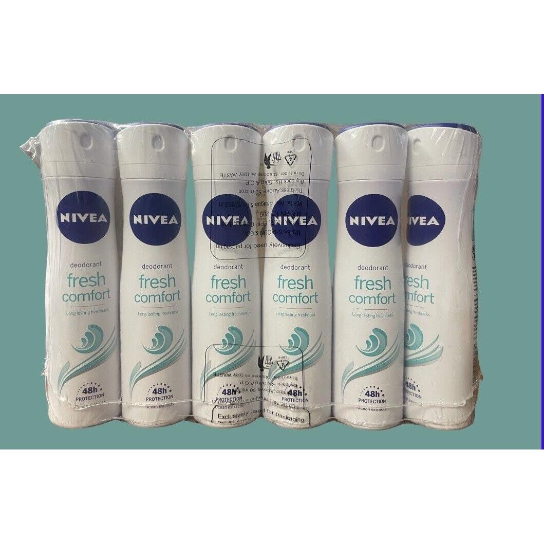 Nivea Fresh Comfort Long Lasting Freshness 48h Protection 6 Pack 150ml