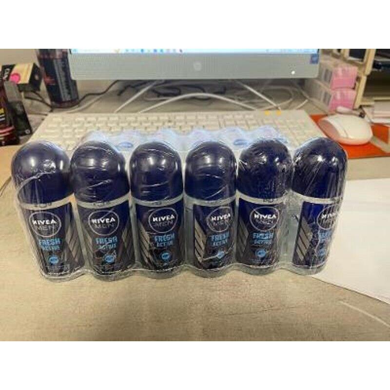 6 X Roll On Nivea Men Deodorant Fresh Active 50 ml F/s Hard TO Find