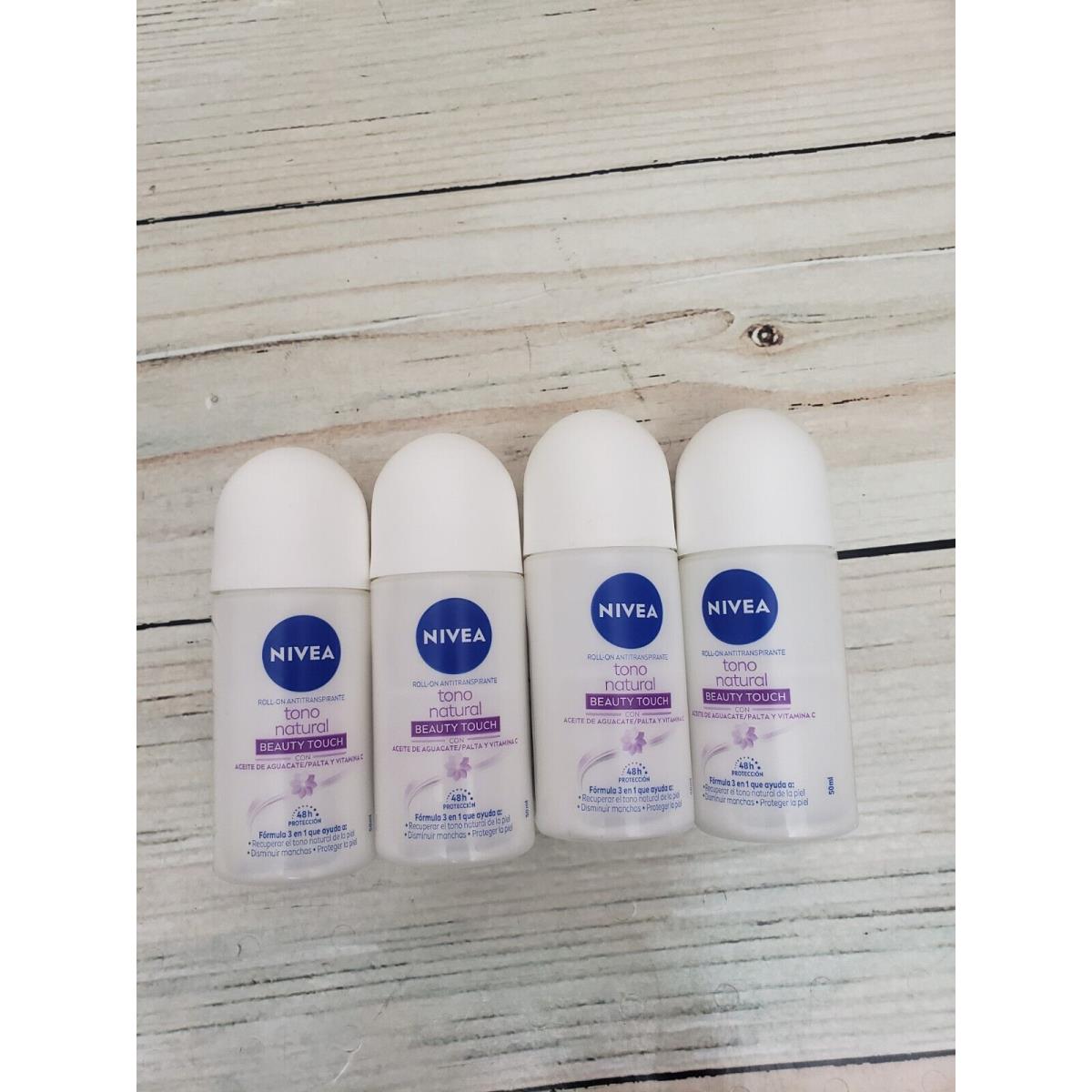 Nivea Roll-on Antitraspirante Tono Natural - Women Beauty Touch Deodorant 4 Pack