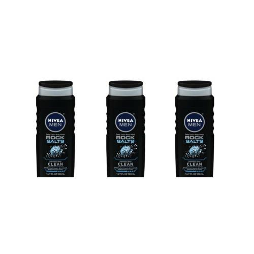 BL Nivea Men Body Wash Rock Salts Clean 16.9 oz - Three Pack