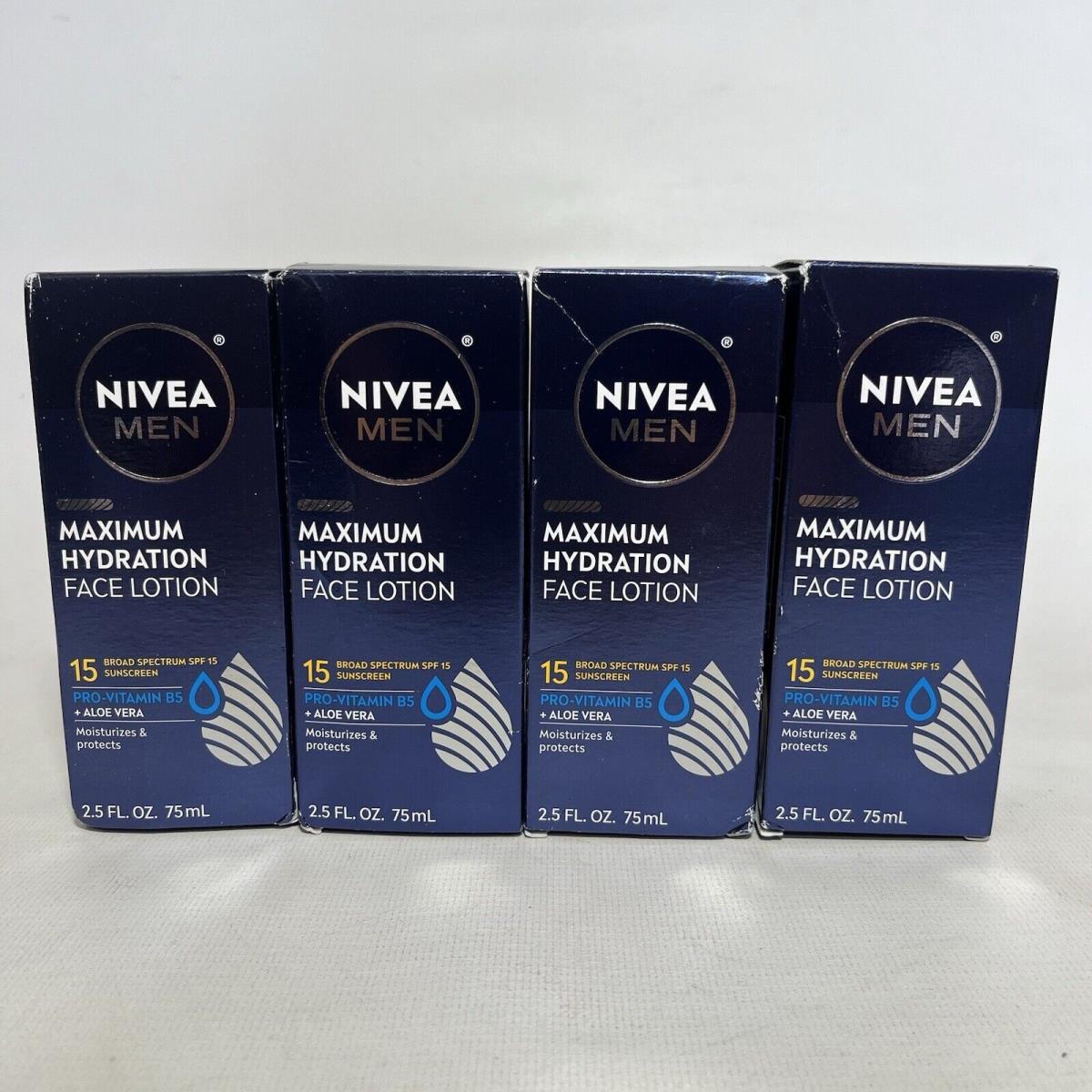 4 - Nivea Men Protective Lotion Sunscreen Maximum Hydration Spf 15 2.5 oz Lot