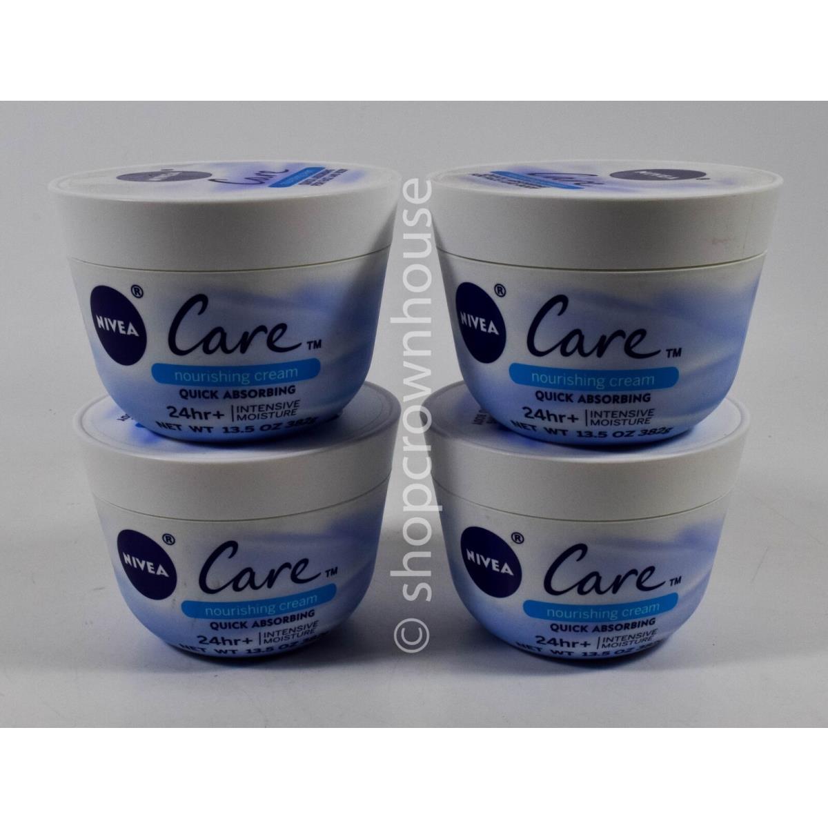 4 Nivea Care Nourishing Cream 13.5oz Quick Absorbing For Face Body 24hr