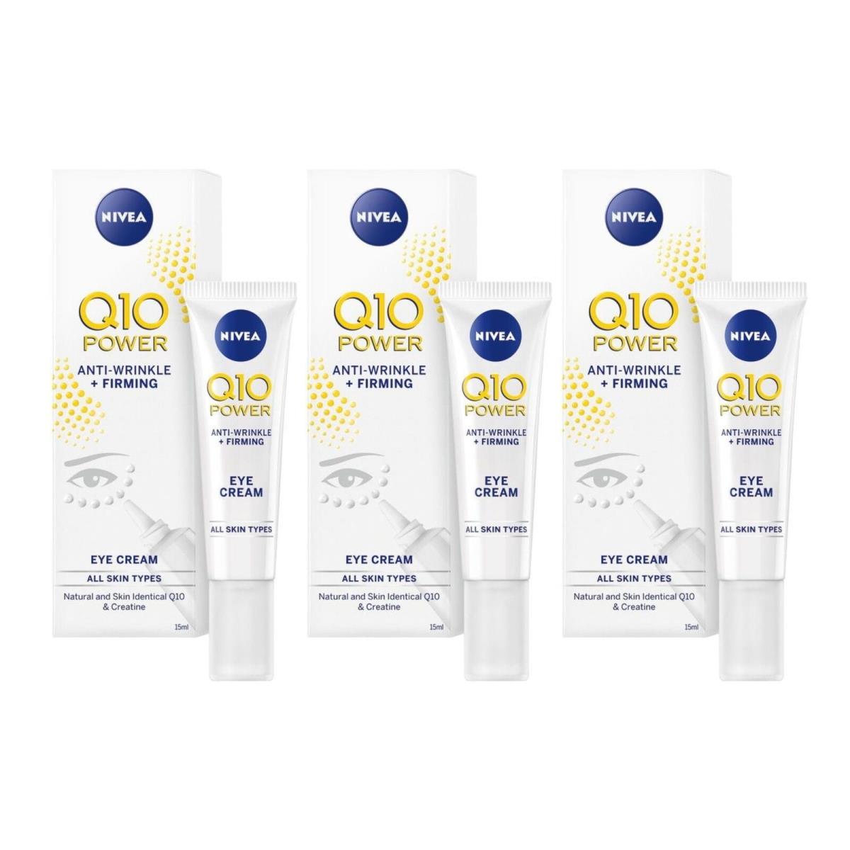 Nivea Q10 Power Anti-wrinkle + Firming Eye Cream 15ml Pack of 3