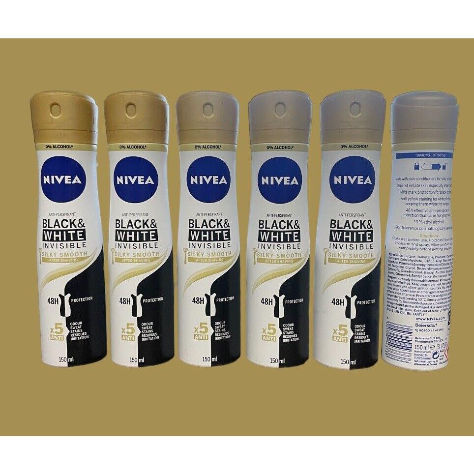 Nivea Black White Invisible Silk Smooth After Shaving Anti-perspirant 6 Packs