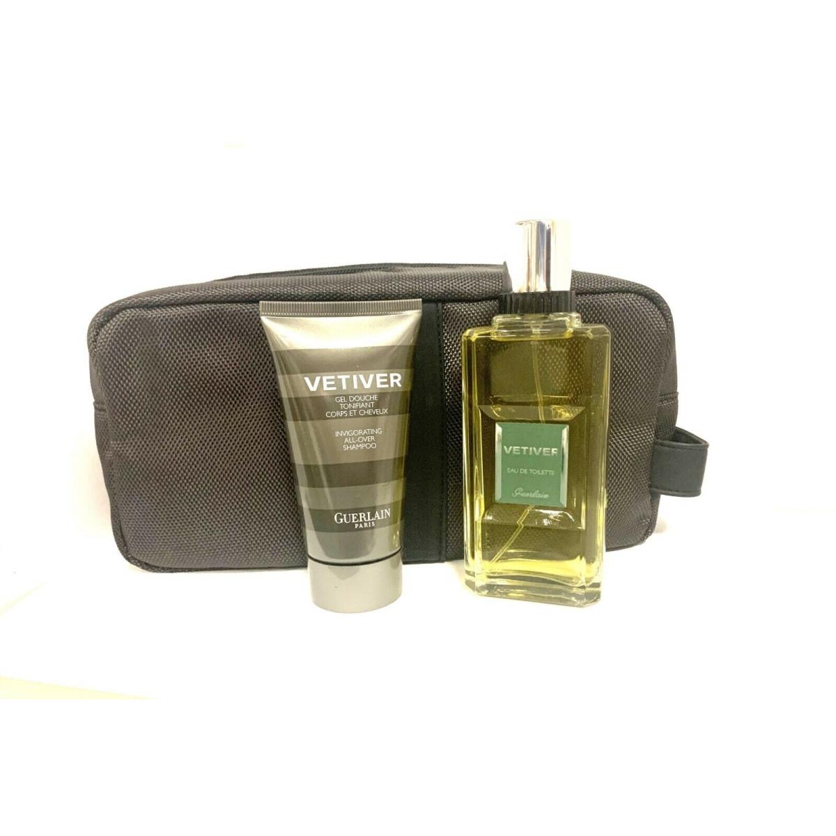 Vetiver 3 Pcs Gift Set BY Guerlain 3.30EDT Gel 2.5 OZ