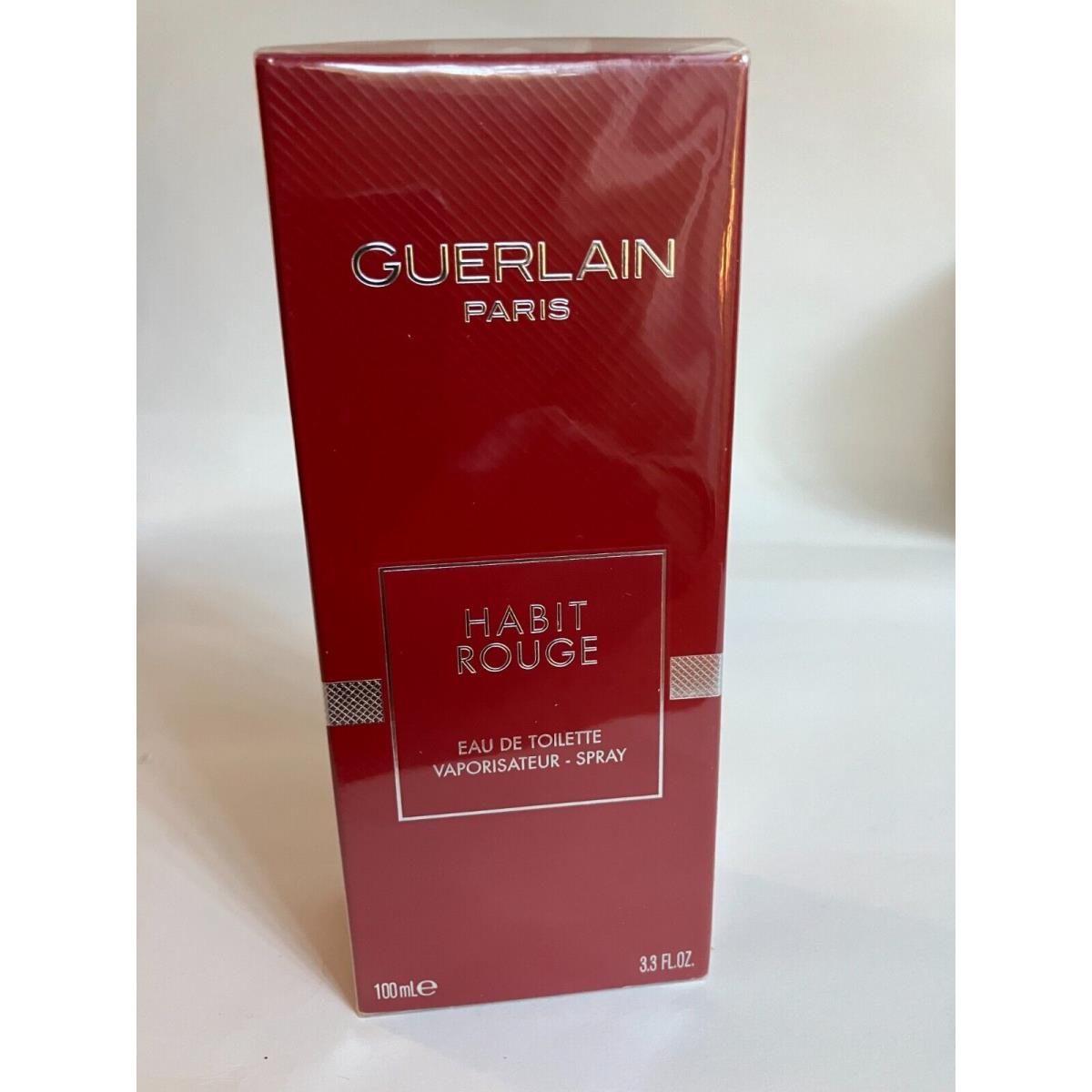 Guerlain Habit Rouge 3.3oz Edt Spray For Men Rare