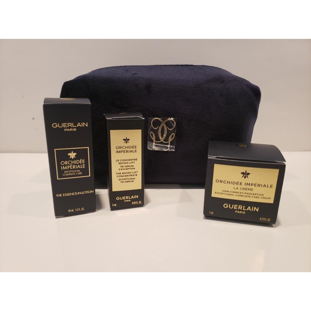 Guerlain 3 Peice Skincare w/ Velvet Bag Set