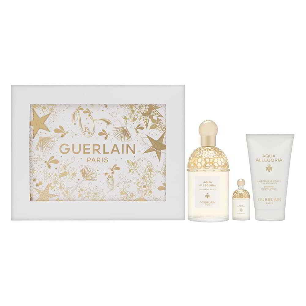 Aqua Allegoria Mandarine Basilic by Guerlain 3 PC Set 4.2 oz Edt + Mini + Lotion