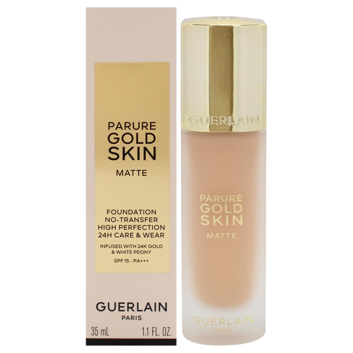 Guerlain Parure Gold Skin Matte 24H Wear Foundation Spf 15 - 2W Warm - 1.1 oz Foundation