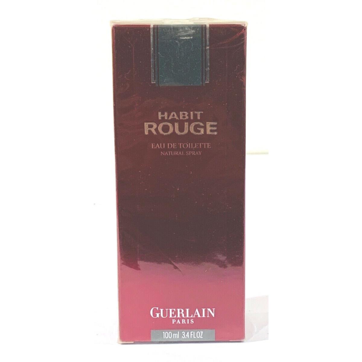 Habit Rouge by Guerlain Edt 100ml/3.4 fl oz Spray Discontinue