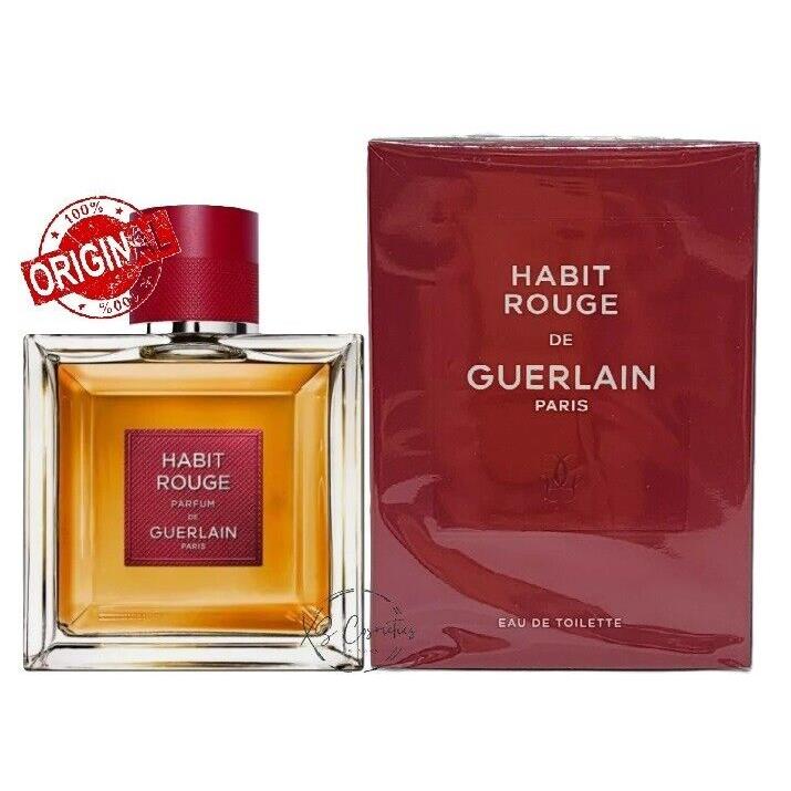 Guerlain Habit Rouge 5.0 oz Eau De Toilette 150ml Spray Men Packaging