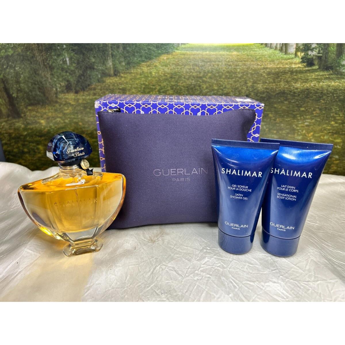 Guerlain Shalimar 90ML Edt Spray/ 75ML Body Lotion/ 75ML Shower Gel Gift Set