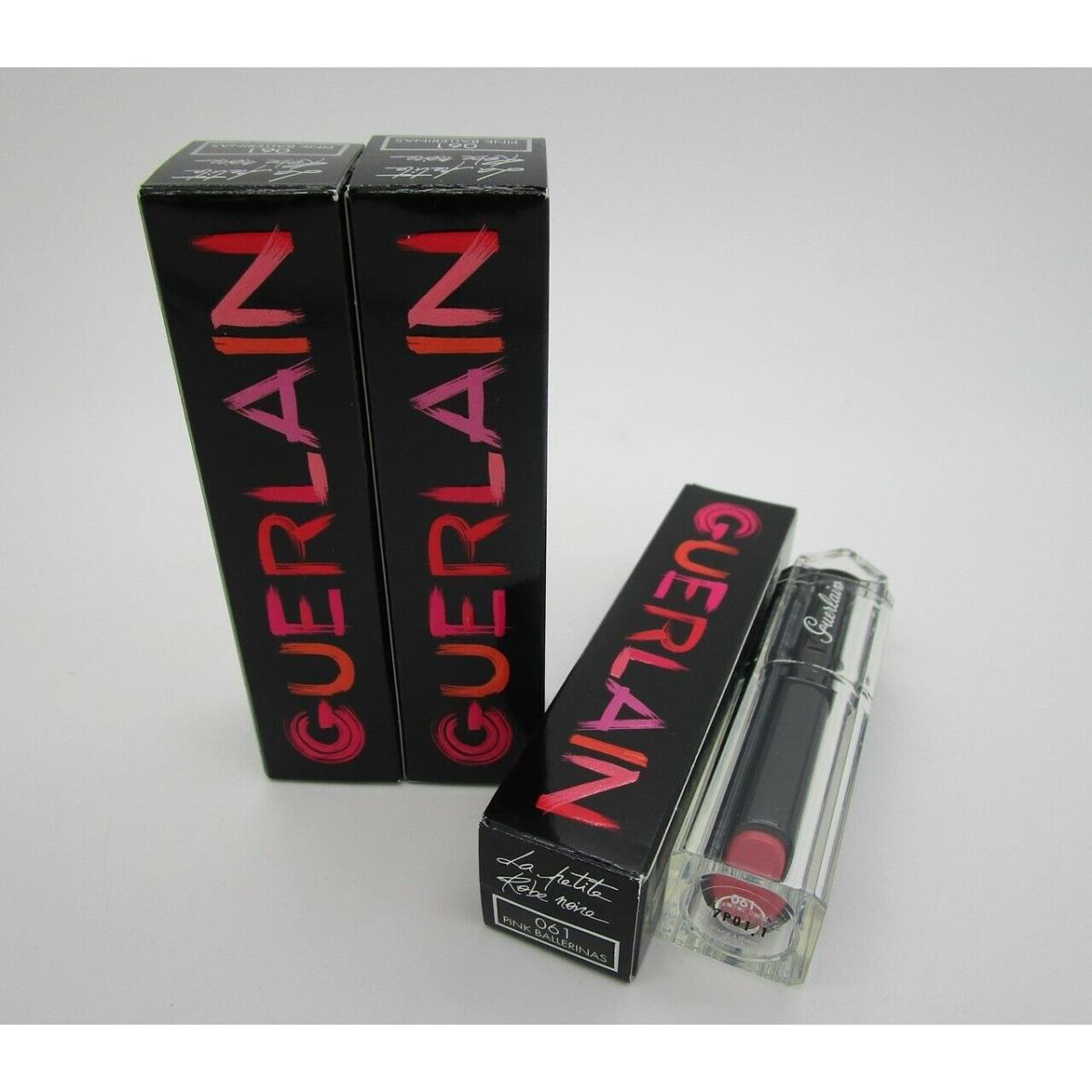 Guerlain La Petite Robe Noire Shiny Lip Colour 061 Pink Ballerinas - Lot of 3