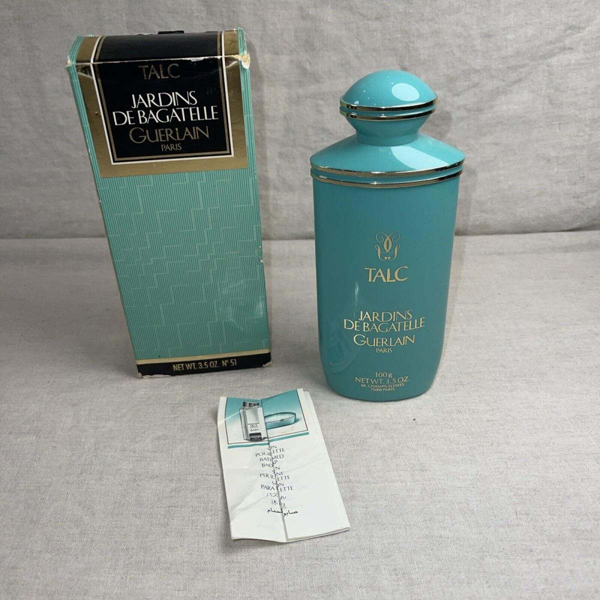 Vintage Jardins de Bagatelle Guerlain Body Talc 3.5 oz