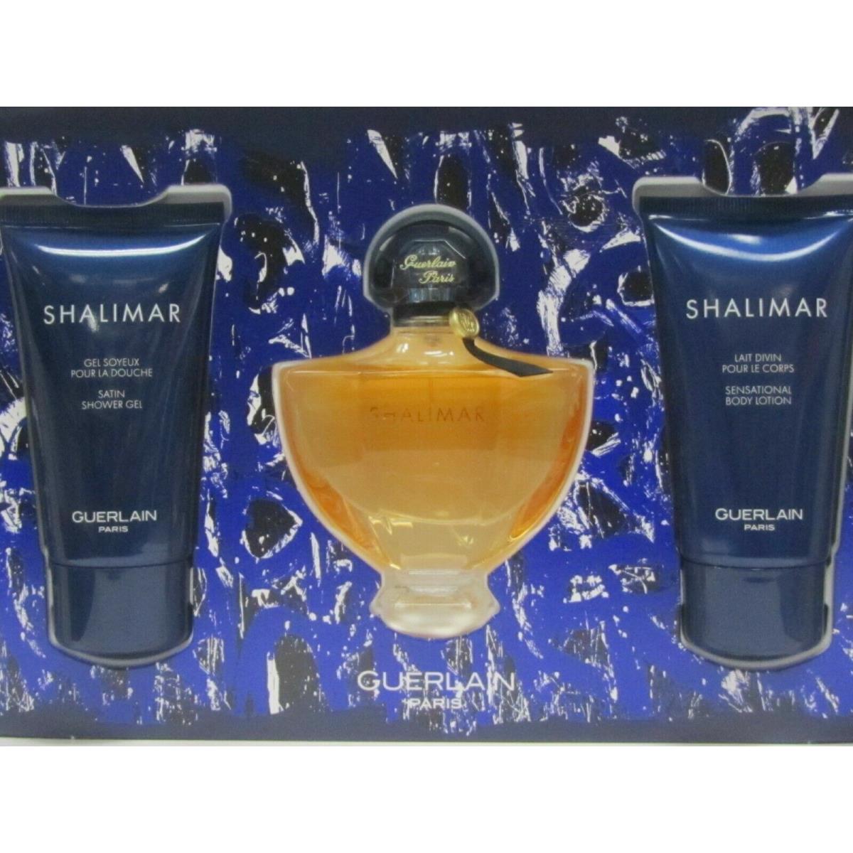 Shalimar by Guerlain Women Set 1.6 oz Edt Spray + 2.5 oz Body Lotion + 2.5 Gel