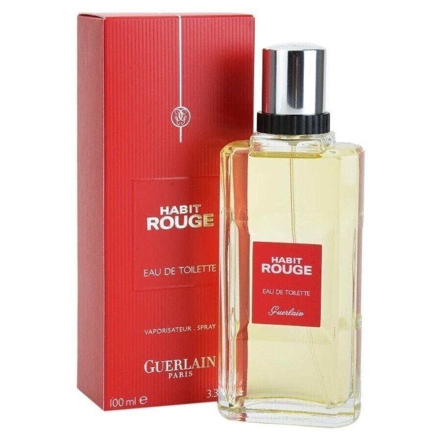 Habit Rouge by Guerlain For Men 3.3 oz Eau de Toilette Spray Older Version Rare