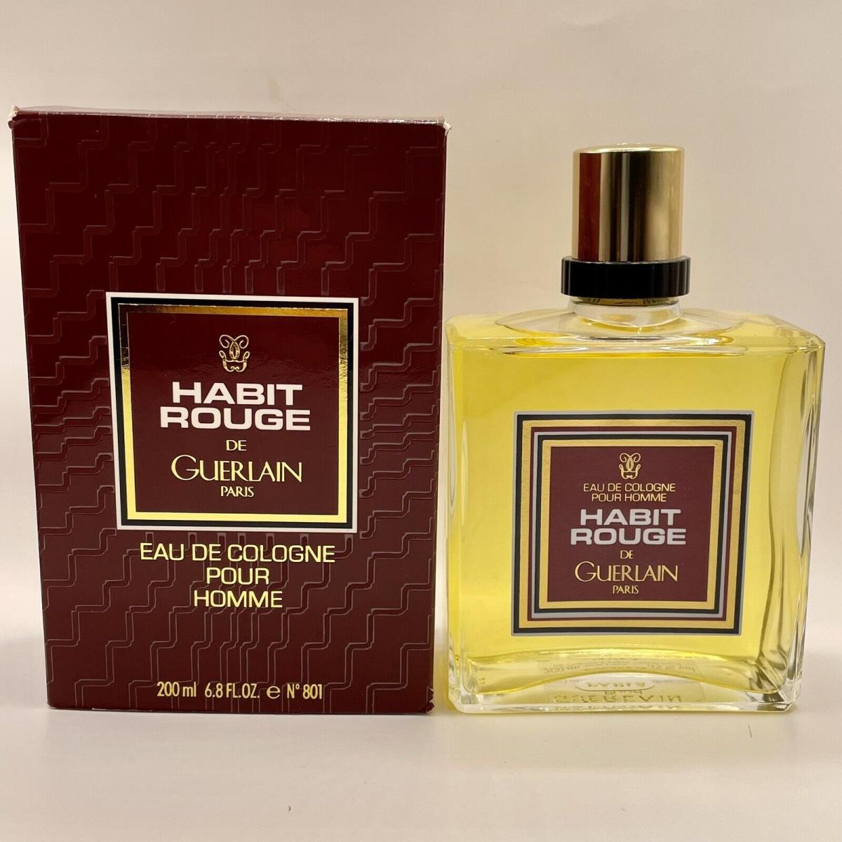 Habit Rouge De Guerlain 6.8oz 200ml Eau de Cologne Splash Vtg Rare