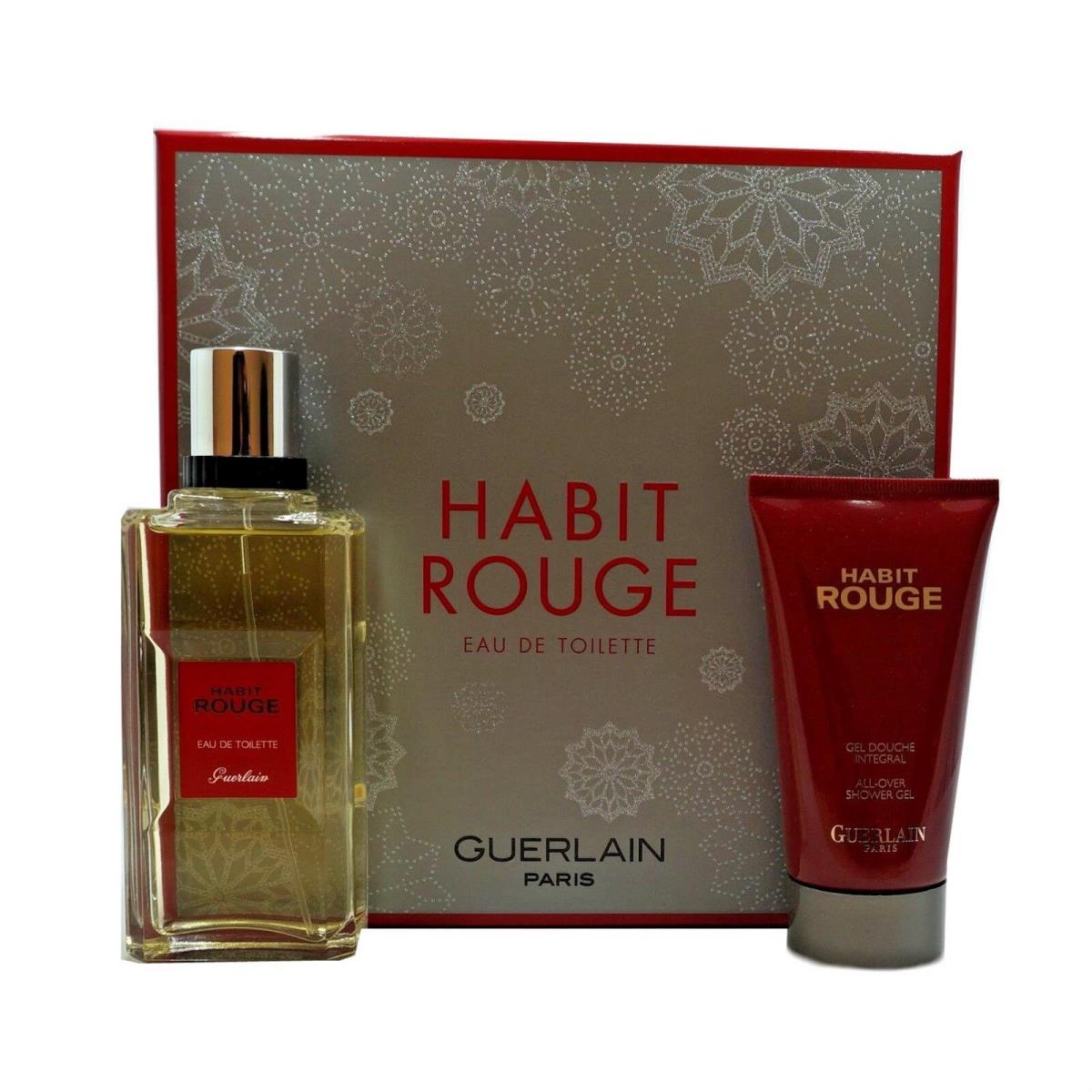 Guerlain Habit Rouge 2 Piece Gift Set Eau DE Toilette Spray 100ML NIB-G30239