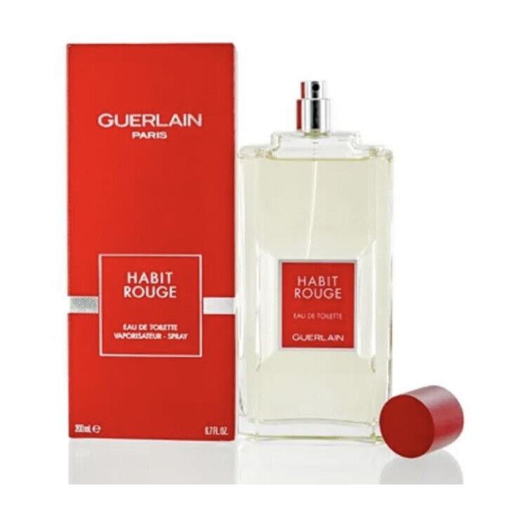 Guerlain Habit Rouge Eau De Toilette For Men Spray 6.7oz/200ml