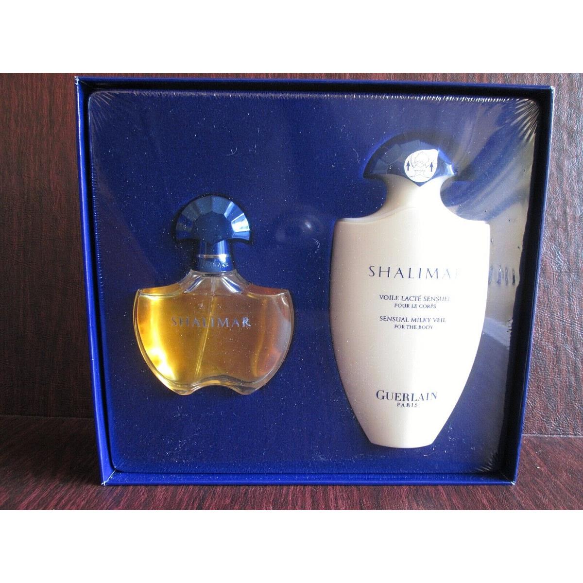 Shalimar Guerlain Vintage Set Eau de Toilette Spray 1.7 oz 50 ml Lotion 6.8 oz