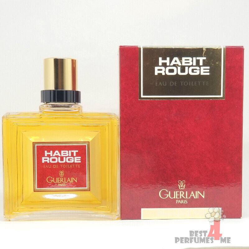 Vintage Guerlain Habit Rouge Eau De Toilette 6.8Oz/ 200ml Splash