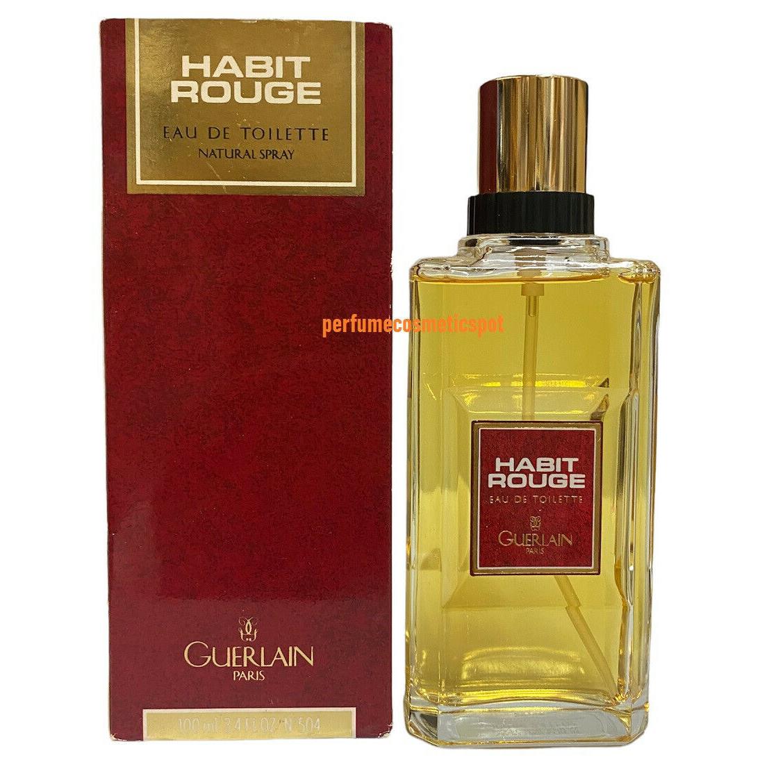 Habit Rouge DE Guerlain Men 3.4 OZ / 100 ML Eau DE Toilette Spray ZX19D