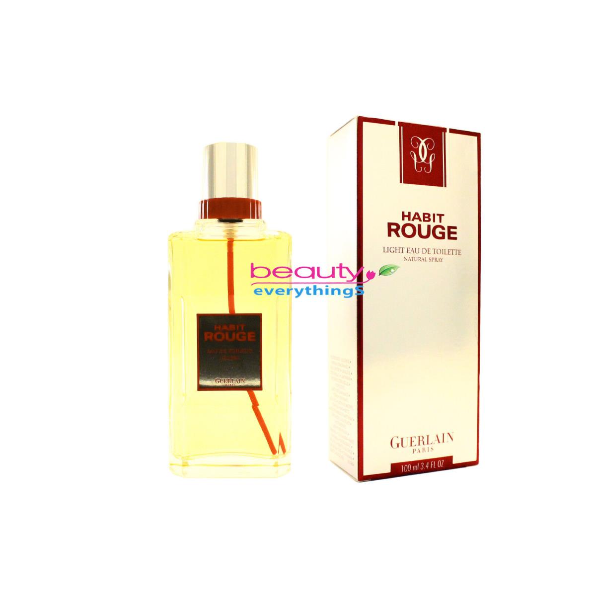 Habit Rouge by Guerlain 3.4 oz Light Edt Spray For Men Rare