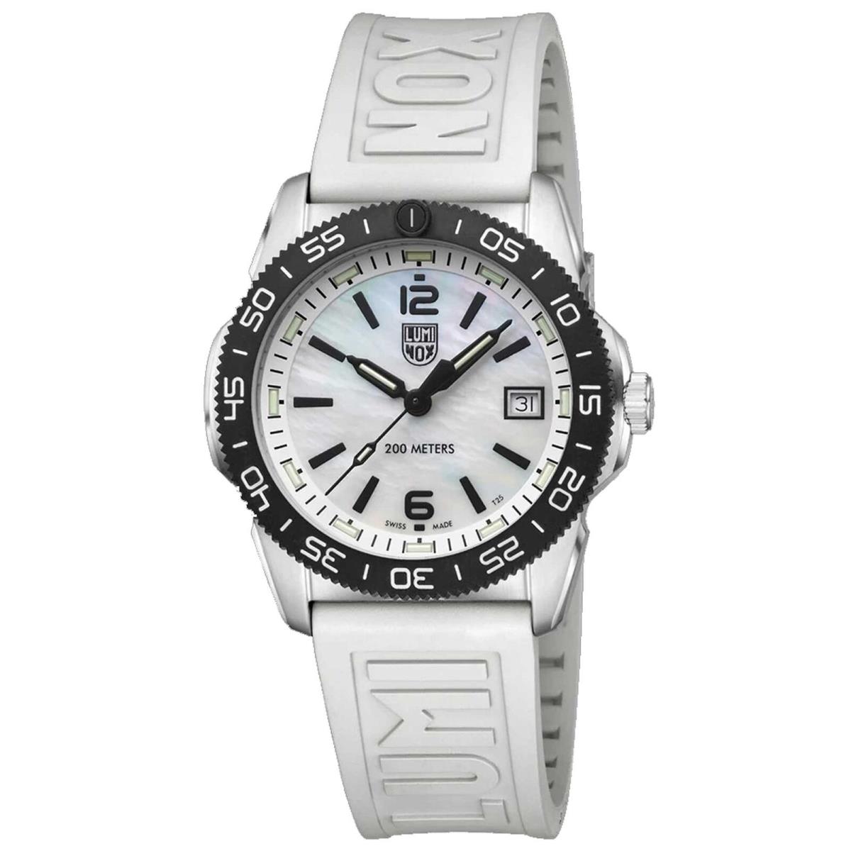 Luminox Men`s Watch Pacific Diver Ripple Quartz White Rubber Strap 3128.M.SET