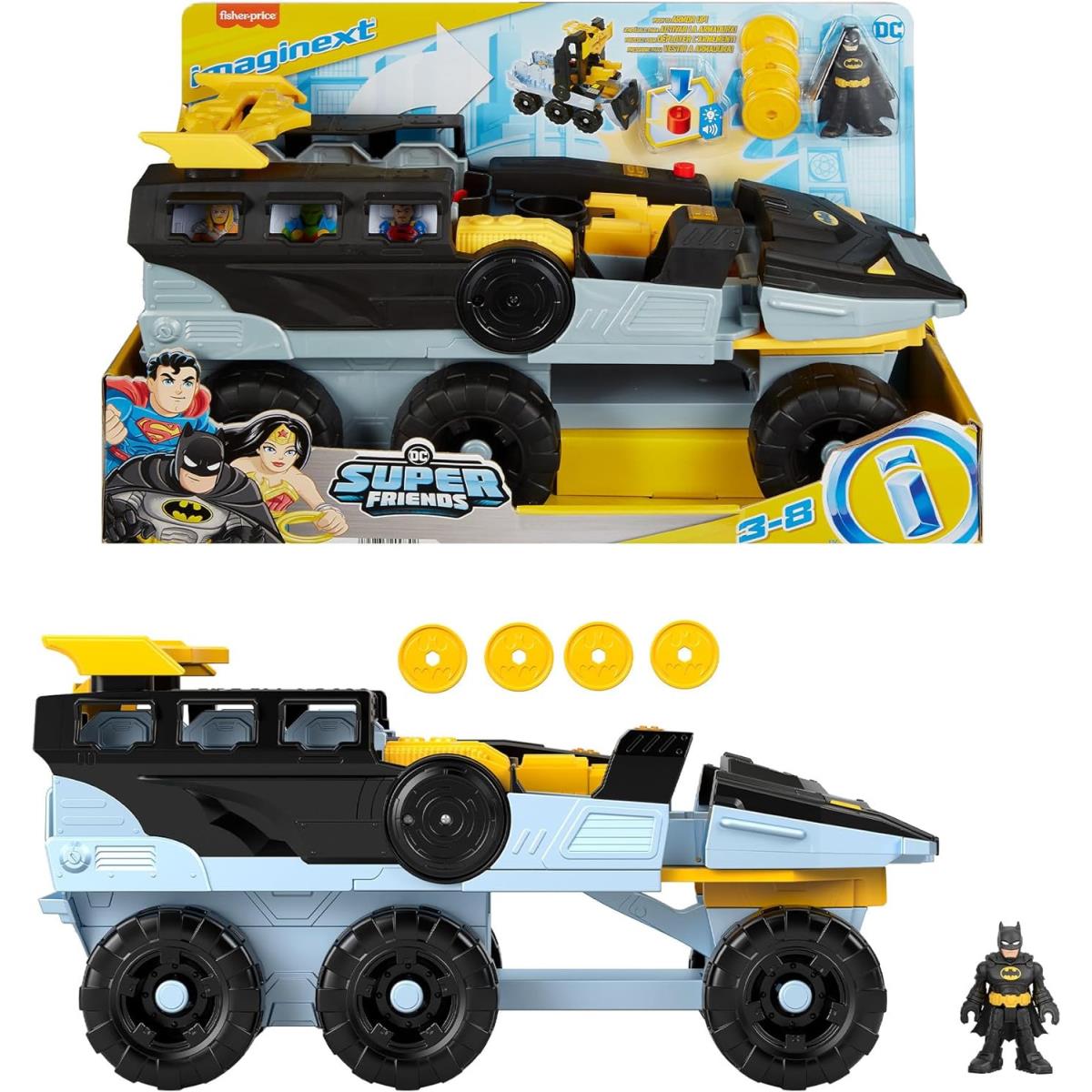 Imaginext DC Super Friends Transforming Bat-tank with Batman Toy Lights Sounds