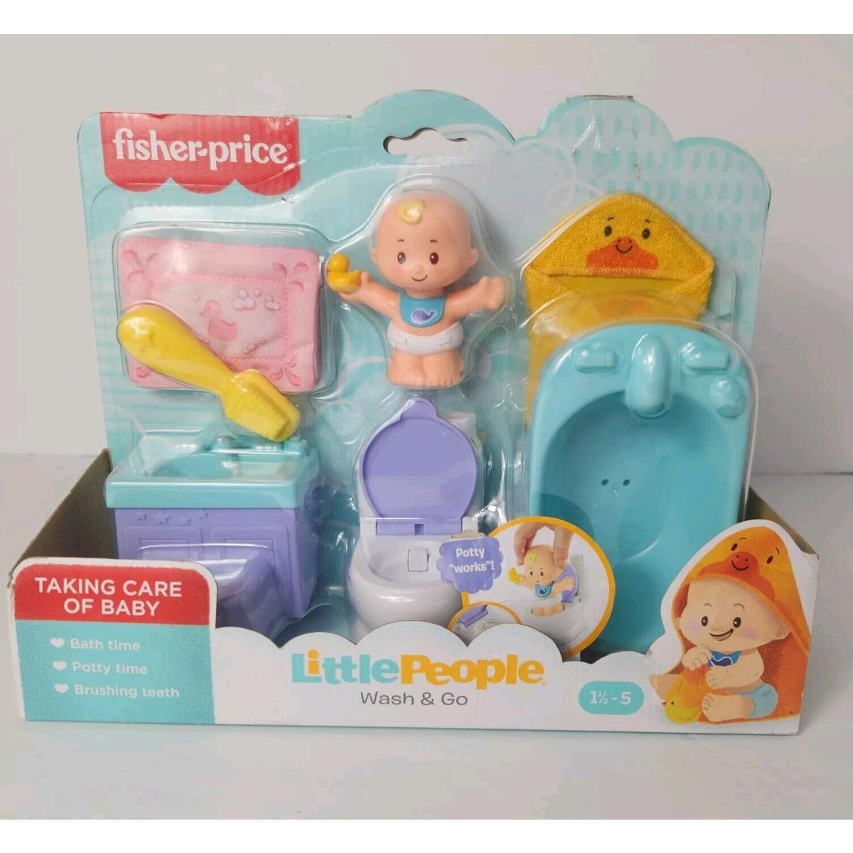 Fisher Price Little People Wash Go Baby Toddler Bathroom Clean Ducky Potty Toy