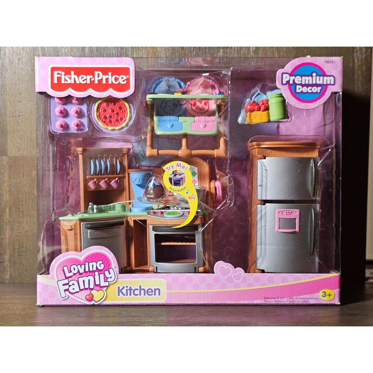 Fisher Price Loving Family Dollhouse Kitchen Stove Refrigerator Highchairs 2005