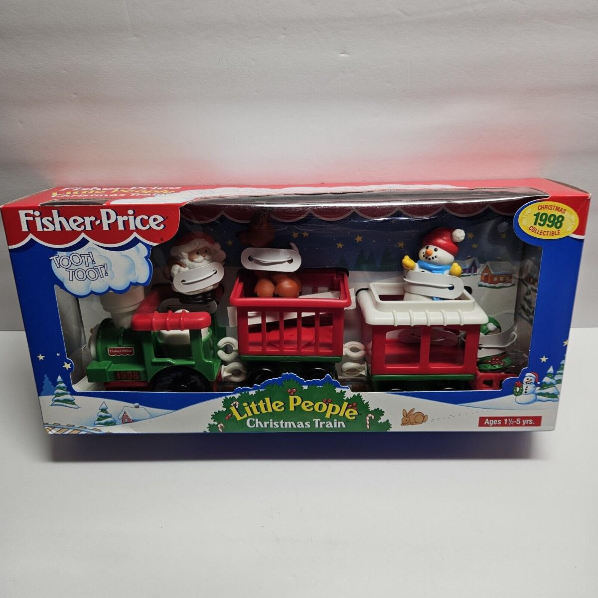 1998 Fisher Price Little People Christmas Train Santa Elf Snowman Reindeer
