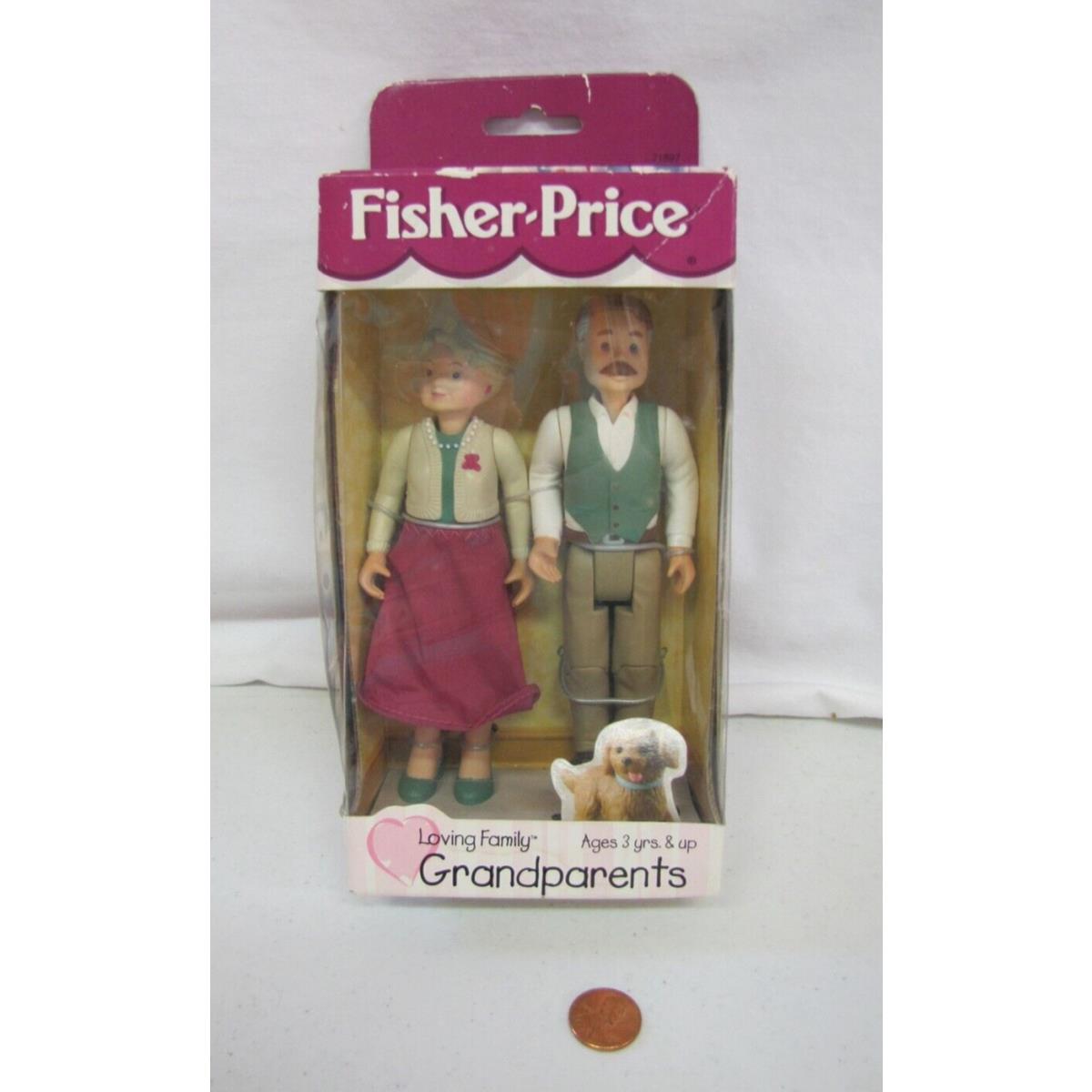 Fisher Price Loving Family Dollhouse Grandparents Grandma Grandpa 1999 Rare